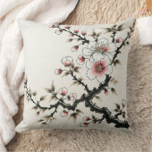 セレニティイン開花-さくらんぼブロッサムブランチ クッション (ブランケット)
