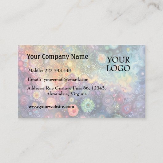 セレニティイ数々のンカラーパステルズコンテンツクリエーター 名刺 (裏面)