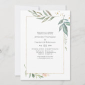 セレニティウォーターカラージオメトリックリハーサルディナー 招待状 (正面)