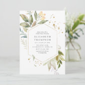 セレニティグリーナリージオメトリックブライダルシャワー 招待状 (スタンド正面)