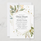 セレニティグリーナリー幾何学仮想ベビーシャワー 招待状 (正面)