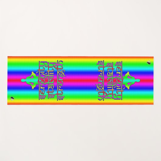 セレニティスタビリティ強さの虹の意図 ヨガマット (正面(横))