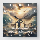 セレニティダンスオブアクア スクエア壁時計 (正面)