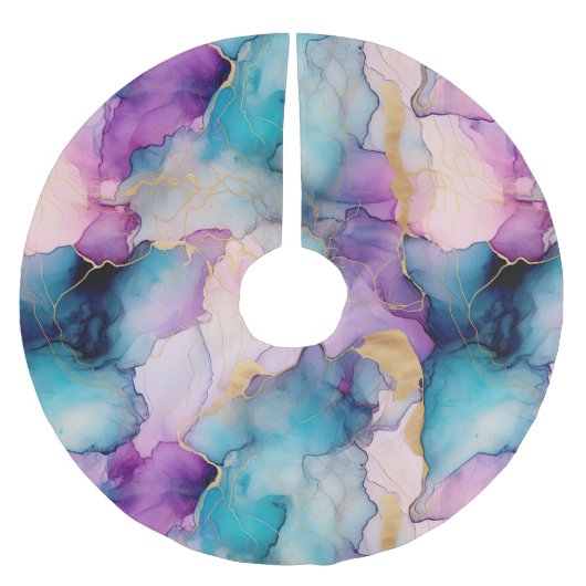 セレニティピティクリスタルブルー ブラッシュドポリエステルツリースカート (正面)