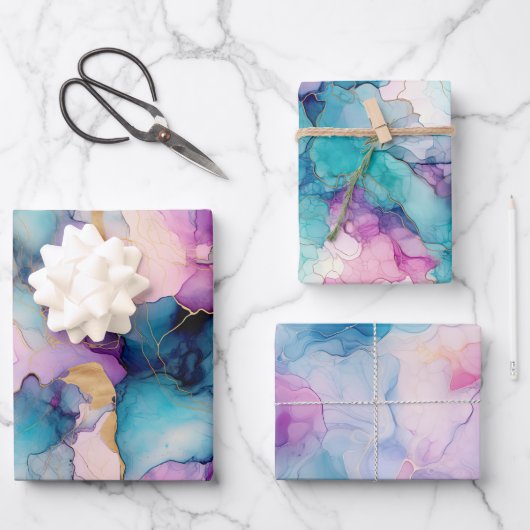 セレニティピティクリスタルブルー ラッピングペーパーシート (正面)