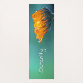 セレニティフローラティール(緑がかった色)オレンジフラワー ヨガマット (裏面)