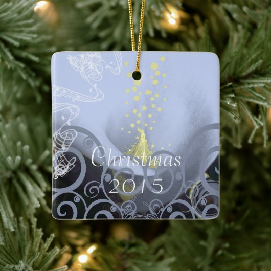 セレニティブルーカラリクリスマスオーナメント セラミックオーナメント (ツリー)