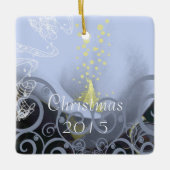 セレニティブルーカラリクリスマスオーナメント セラミックオーナメント (正面)