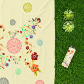 セレニティマンダラスウォーターカラーブリス フリースブランケット