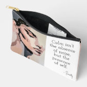 セレニティモダンニュートラルピクセルアートポートレート アクセサリーポーチ (見開き)