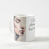 セレニティモダンニュートラルピクセルアートポートレート コーヒーマグカップ (正面左)