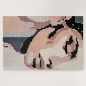 セレニティモダンニュートラルピクセルアートポートレート ジグソーパズル (横)