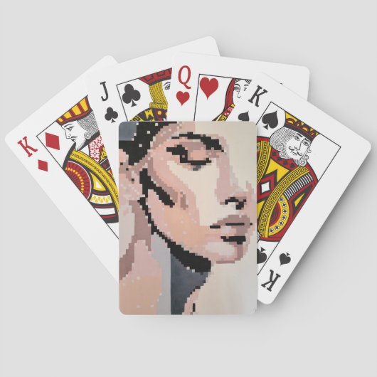 セレニティモダンニュートラルピクセルアートポートレート トランプ (裏面)