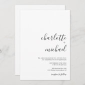 セレニティモダンミニマリスト結婚スクリプト 招待状 (正面/裏面)