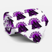 セレニティモダン引用文ブラックパープルムーンツリーズ ネクタイ (ロール)