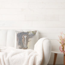 セレニティワイルドホース装飾用クッション