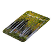 セレニティーイン金ゴールドとグリーン《植物》アスペンのフラッグスタッフ マグネット (左側)