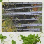 セレニティーイン金ゴールドとグリーン《植物》アスペン キッチンタオル (折り畳み)