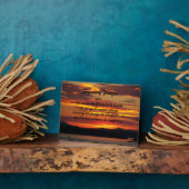 セレニティ感動的祈りの言葉オレンジサンセット フォトプラーク (側面)