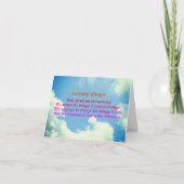 セレニティ感動的祈りの言葉ノートカードブルースカイ カード (正面)