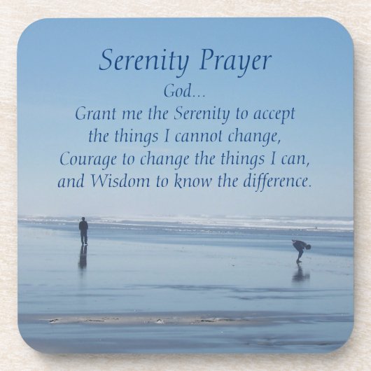 セレニティ感動的祈りの言葉ビーチウォーカーズ コースター (正面)