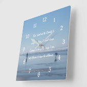 セレニティ感動的祈りの言葉ビーチウォーカーズ スクエア壁時計 (傾斜)