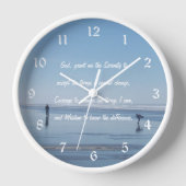 セレニティ感動的祈りの言葉ビーチウォーカーズ 壁時計 (正面)