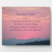 セレニティ感動的祈りの言葉ピンクサンセット フォトプラーク (正面)