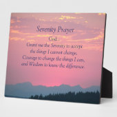 セレニティ感動的祈りの言葉ピンクサンセット フォトプラーク (側面)
