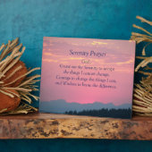 セレニティ感動的祈りの言葉ピンクサンセット フォトプラーク (側面)