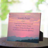 セレニティ感動的祈りの言葉ピンクサンセット フォトプラーク
