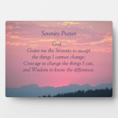 セレニティ感動的祈りの言葉ピンクサンセット フォトプラーク (正面)