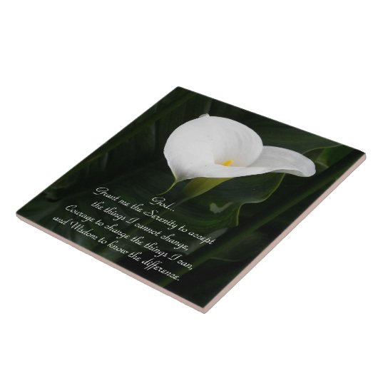 セレニティ感動的祈りの言葉ホワイトカラリリー タイル (側面)