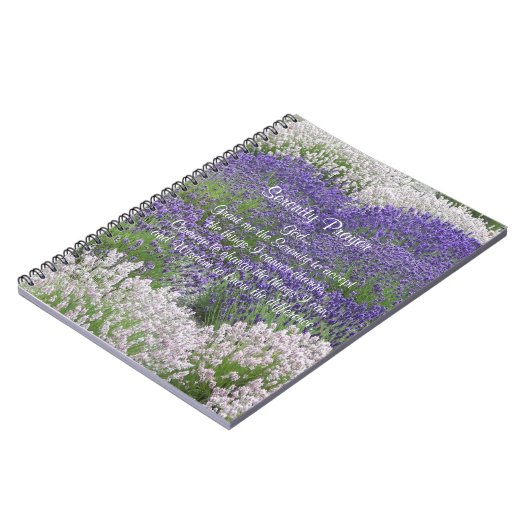 セレニティ感動的祈りの言葉ラベンダーガーデン ノートブック (左側)