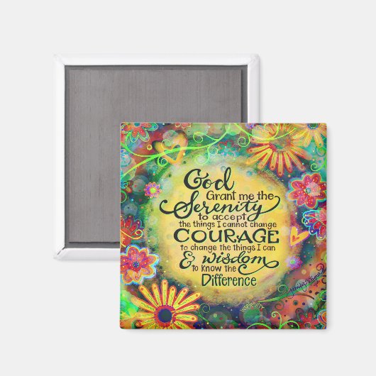 セレニティ祈りの言葉かわいらし宗教信仰激励 マグネット (正面/裏面)