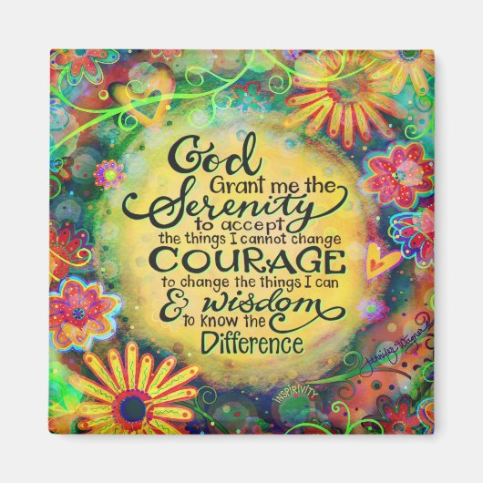 セレニティ祈りの言葉かわいらし宗教信仰激励 マグネット (正面)