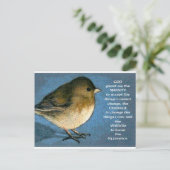 セレニティ祈りの言葉とユンコのアートワーク ポストカード (スタンド正面)