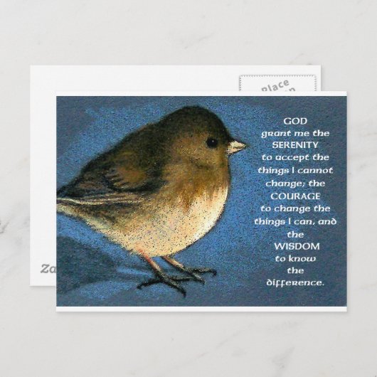 セレニティ祈りの言葉とユンコのアートワーク ポストカード (正面/裏面)