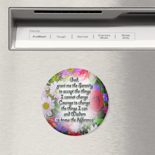 セレニティ祈りの言葉と花 マグネット (インサイチュ (食洗機))