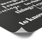 セレニティ祈りの言葉はっきりしたポスターグレイクとホワイト引用文 ポスター (角)