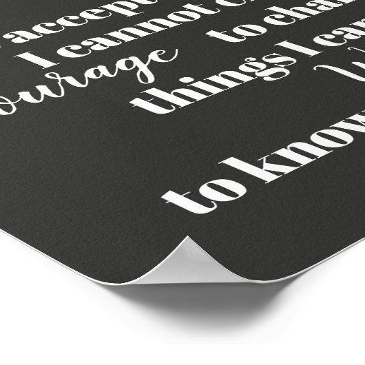 セレニティ祈りの言葉はっきりしたポスターグレイクとホワイト引用文 ポスター (角)