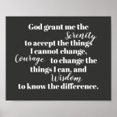 セレニティ祈りの言葉はっきりしたポスターグレイクとホワイト引用文 ポスター (正面)