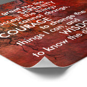 セレニティ祈りの言葉はっきりしたポスターグレーとホワイト引用文 ポスター (角)