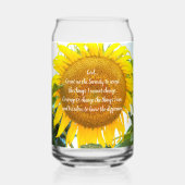 セレニティ祈りの言葉イエローサンフラワーフローラ ガラス缶 (正面)
