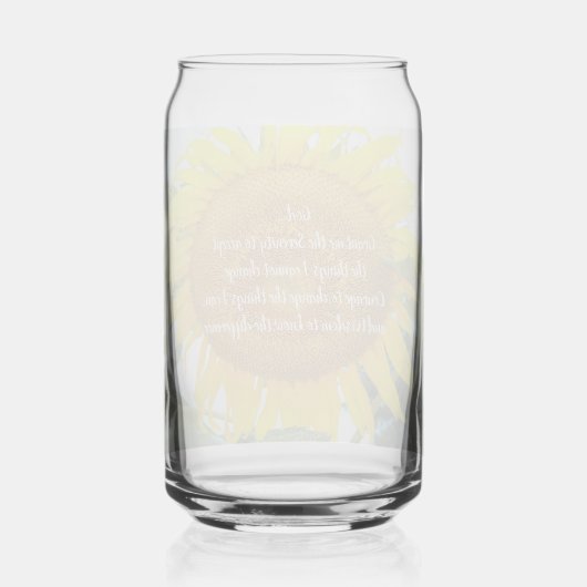 セレニティ祈りの言葉イエローサンフラワーフローラ ガラス缶 (裏面)