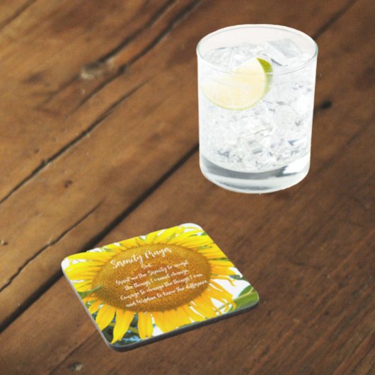 セレニティ祈りの言葉イエローサンフラワーフローラ コースター