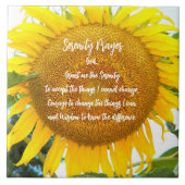 セレニティ祈りの言葉イエローサンフラワーフローラ タイル (正面)