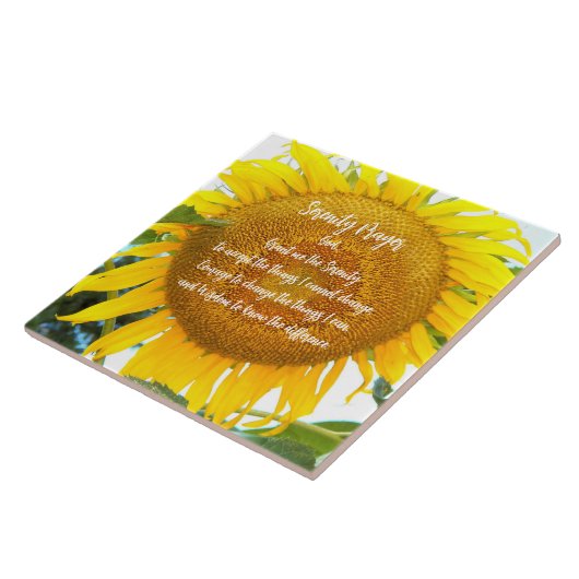 セレニティ祈りの言葉イエローサンフラワーフローラ タイル (側面)