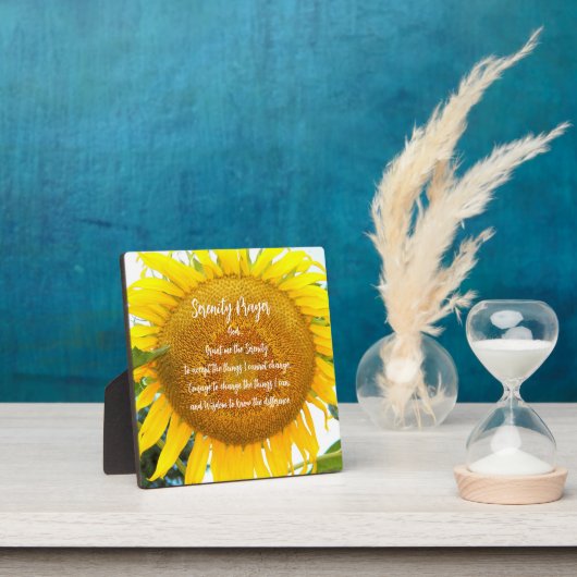 セレニティ祈りの言葉イエローサンフラワーフローラ フォトプラーク (インサイチュ)