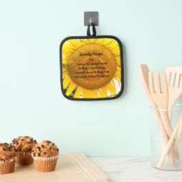 セレニティ祈りの言葉イエローサンフラワーフローラ 鍋敷き